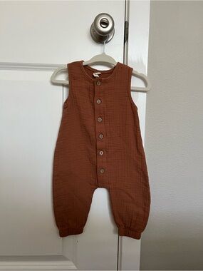 Quincy Mae Rust Brown Romper & Olive Green Romper